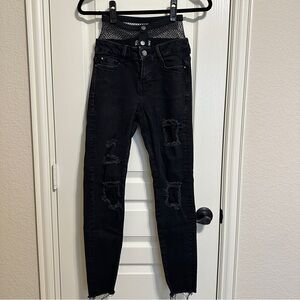 Zara Black Ripped Skinny Jeans